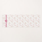 Monogramm| weiches rosa Watercolor-Blumen-Muster Yogamatte (Vorderseite (Horizontal))