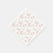 Monogramm | Weichrosa Wasserfarben-Blume Serviette (Ecke)