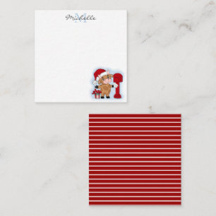 Monogramm Weihnachten Feiertage Niedliche Kuh Pers Mitteilungskarte
