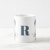 Monogramm Weihnachten Husky Hund Kaffeetasse (Mittel)