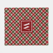 Monogramm Weihnachten Kariert Fleecedecke (Vorderseite (Horizontal))