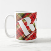 Monogramm Weihnachten Kariert Kaffeetasse (Links)