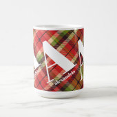 Monogramm Weihnachten Kariert Kaffeetasse (Mittel)