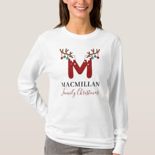 Monogramm Weihnachten Urlaub passende Familie Mutt T-Shirt
