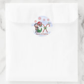 Monogramm Weihnachtsaufkleber C Runder Aufkleber (Tasche)
