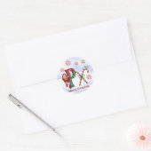 Monogramm Weihnachtsaufkleber P Runder Aufkleber (Umschlag)