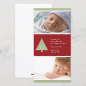 Monogramm Weihnachtsbaum-Fotokarte Feiertagskarte (Vorne/Hinten)