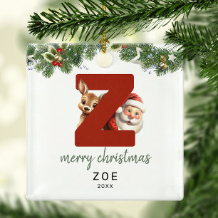 Monogramm Weihnachtsbaum Kids Buchstabe Z Ornament Aus Metall