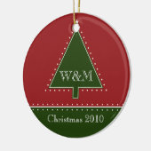 Monogramm-Weihnachtsbaum-Verzierung Keramik Ornament (Links)