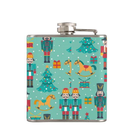 Monogramm-Weihnachtsfestlicher Nussknacker Flachmann (Rückseite)