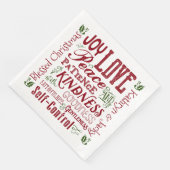 Monogramm Weihnachtsfrucht des Geistes Rot Grün Serviette (Ecke)