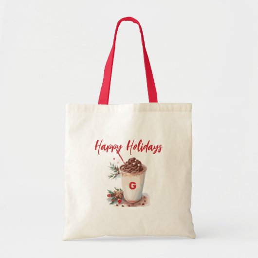 Monogramm Weihnachtskaffee Mingle Tasche (Vorne)