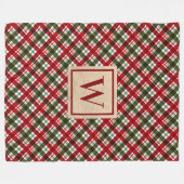 Monogramm-Weihnachtskariertuch Fleecedecke (Vorderseite (Horizontal))