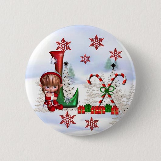 Monogramm-Weihnachtsknopf L Button (Vorderseite)