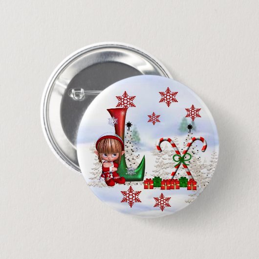 Monogramm-Weihnachtsknopf L Button (Vorne & Hinten)