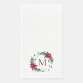 Monogramm Weihnachtskranz-Badehandtücher Serviette (Vorderseite)