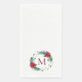 Monogramm Weihnachtskranz-Badehandtücher Serviette
