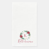 Monogramm Weihnachtskranz-Badehandtücher Serviette (Vorderseite)