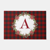 Monogramm-Weihnachtskranz Fußmatte (Vorderseite)