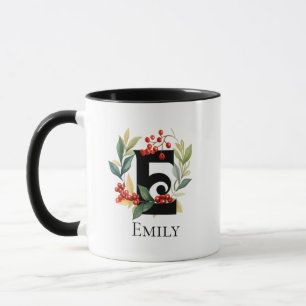 Monogramm-Weihnachtskranz Initiale E Kaffee Tasse