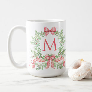 Monogramm-Weihnachtskranz Kaffeetasse