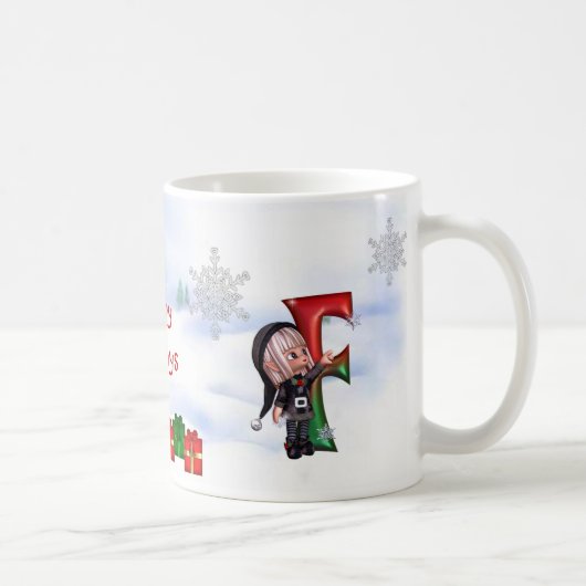 Monogramm-Weihnachtsschale F Kaffeetasse (Rechts)