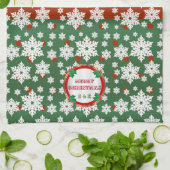 Monogramm-Weihnachtsschneeflocke-Entwurf Geschirrtuch (Gefaltet)