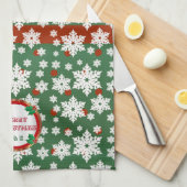 Monogramm-Weihnachtsschneeflocke-Entwurf Geschirrtuch (Viertel Falte)