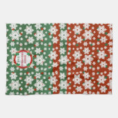 Monogramm-Weihnachtsschneeflocke-Entwurf Geschirrtuch (Horizontal)