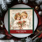 Monogramm-Weihnachtsservietten Retro-Engel-Feier Serviette