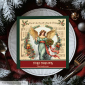 Monogramm-Weihnachtsservietten Retro-Engel-Feier Serviette