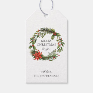 Monogramm-Weihnachtsstern-Botanikkranz Geschenkanhänger