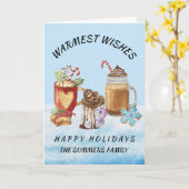 Monogramm Weihnachtswärme wünscht heißes Kakao Karte (Gelbe Blume)