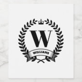 Monogramm Weinetikett (Einzelnes Label)