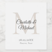 Monogramm Weinetikett (Einzelnes Label)