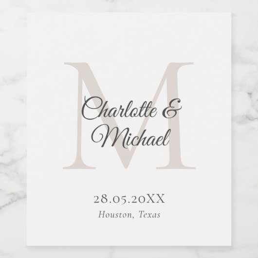 Monogramm Weinetikett (Einzelnes Label)