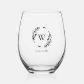 Monogramm Weinglas Ohne Stiel (Vorderseite)