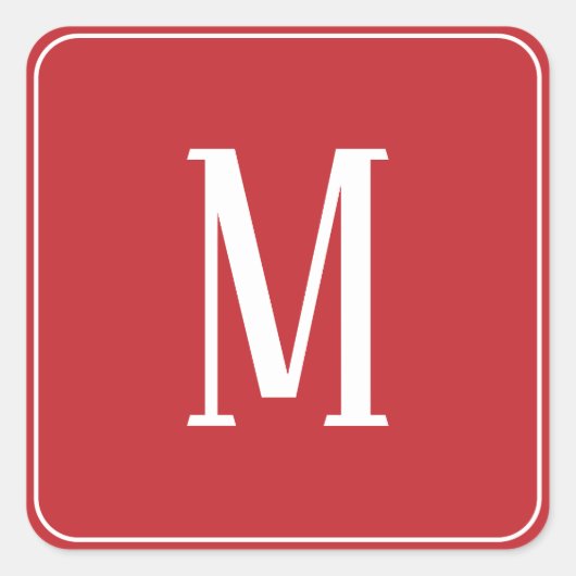 Monogramm Weiß auf der dunkelroten Aufkleber (Vorderseite)