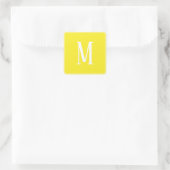 Monogramm Weiß auf der gelben Aufkleber (Tasche)