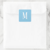 Monogramm Weiß auf der hellblauen Aufkleber (Tasche)