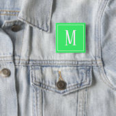 Monogramm Weiß auf hellgrünem Knopf Button (Beispiel)
