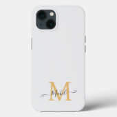 Monogramm weiß | Elegant Minimalistisch Case-Mate iPhone Hülle (Rückseite)