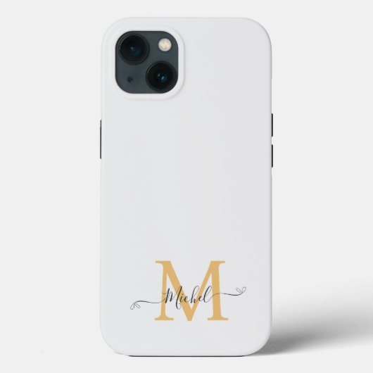 Monogramm weiß | Elegant Minimalistisch Case-Mate iPhone Hülle (Rückseite)