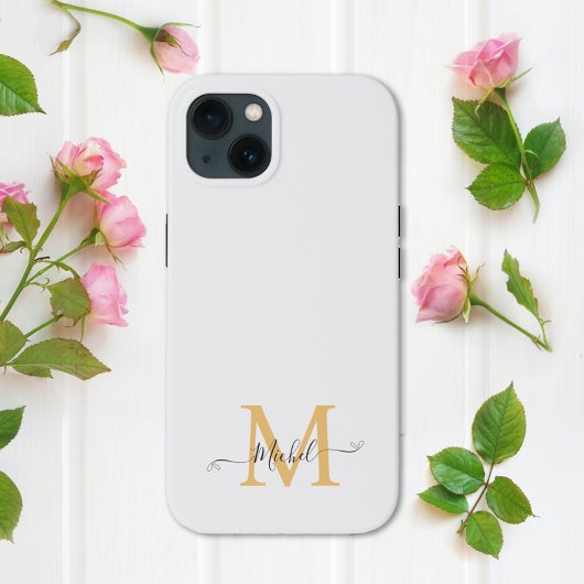 Monogramm weiß | Elegant Minimalistisch Case-Mate iPhone Hülle