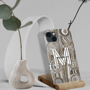 Monogramm Weiß & Gold Glitter Funky Retro Groovy Case-Mate iPhone Hülle