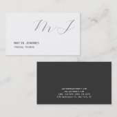 Monogramm Weiß Grau Personal Trainer Modern Visitenkarte (Vorne/Hinten)