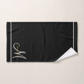 Monogramm Weiß Initial Gold Schriftzug Name Badhandtuch Set (Handtuch)