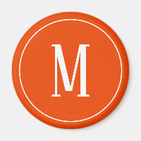 Monogramm Weiß, leuchtendes Orangenmagnet