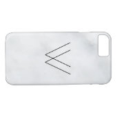 Monogramm-Weiß-Marmor Case-Mate iPhone Hülle (Rückseite (Horizontal))