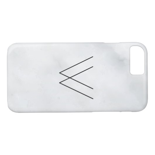 Monogramm-Weiß-Marmor Case-Mate iPhone Hülle (Rückseite (Horizontal))